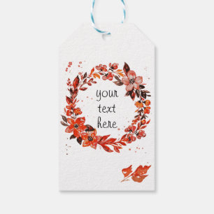Watercolor Orange Floral Gift Tags