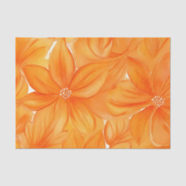 Watercolor orange floral vibrant botanical tissue paper
