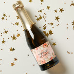 Watercolor Orange Floral Wedding Mini Sparkling Wine Label<br><div class="desc">Elegant orange watercolor flowers and elegant leaves highlight these personalized mini sparkling wine bottle labels. Beautiful to serve at your wedding reception,  rehearsal dinner,  bridal shower or give as party favors. MATCHING items in our store.</div>