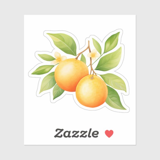 Watercolor Orange Flower Sticker (Sheet)