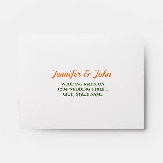 Watercolor Orange Fruit Botanical Wedding Card Envelope