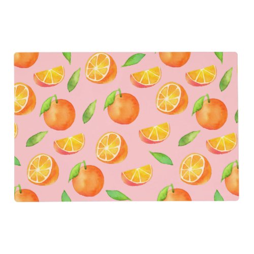 Watercolor Orange Fruit Pattern Placemat