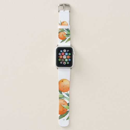 Watercolor Orange Fruits Branches Isolated Apple Watch Band