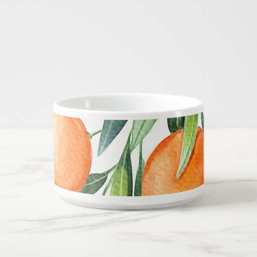 Watercolor Orange Fruits Branches Isolated Bowl