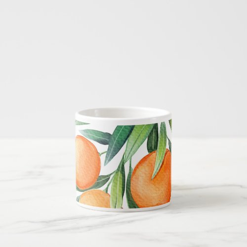 Watercolor Orange Fruits Branches Isolated Espresso Cup
