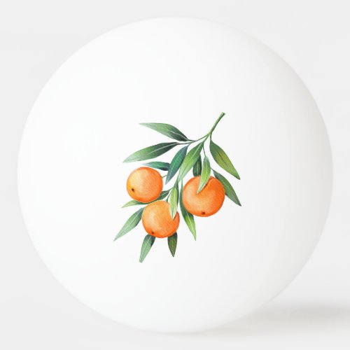 Watercolor Orange Fruits Branches Isolated Ping Pong Ball
