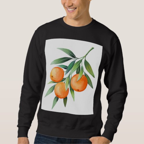 Watercolor Orange Fruits Branches Isolated Sweatshirt
