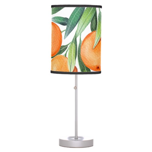 Watercolor Orange Fruits Branches Isolated Table Lamp