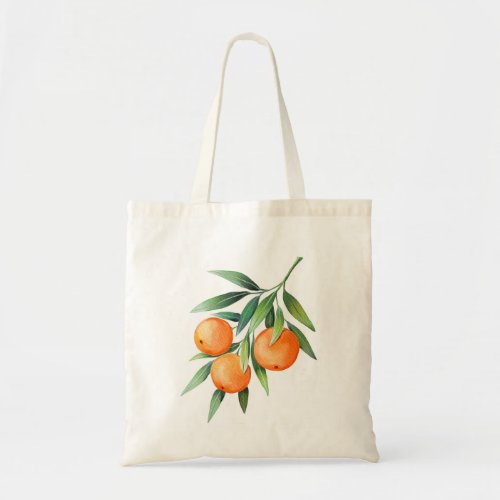 Watercolor Orange Fruits Branches Isolated Tote Bag