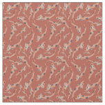 Watercolor Orange Koi Fish Coral Pattern Fabric