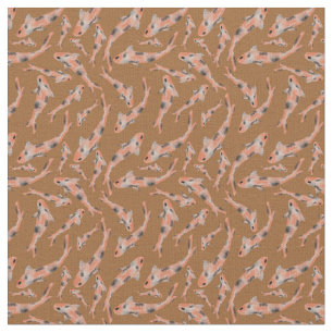 Watercolor Orange Koi Fish Pattern Fabric
