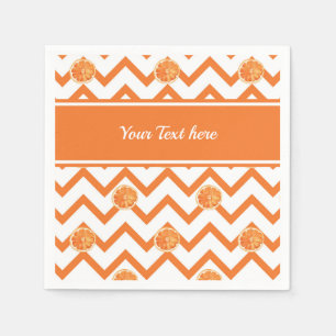 Watercolor orange pattern with text personalized napkins