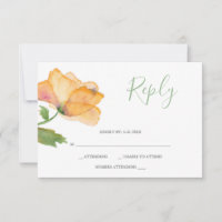Watercolor Orange Poppy Flower Reply