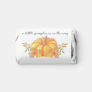 Watercolor orange Pumpkin baby shower Hershey's Miniatures
