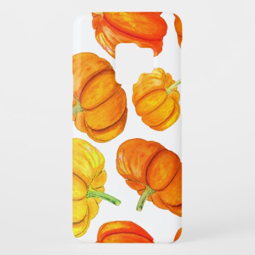 Watercolor Orange Pumpkins Autumn Texture Case_Mate Samsung Galaxy S9 Case