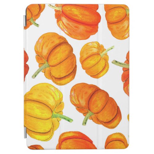 Watercolor Orange Pumpkins Autumn Texture iPad Air Cover