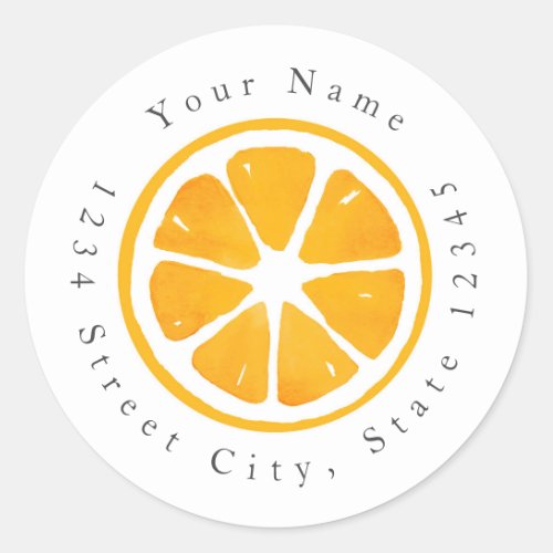 Watercolor Orange Slice Labels