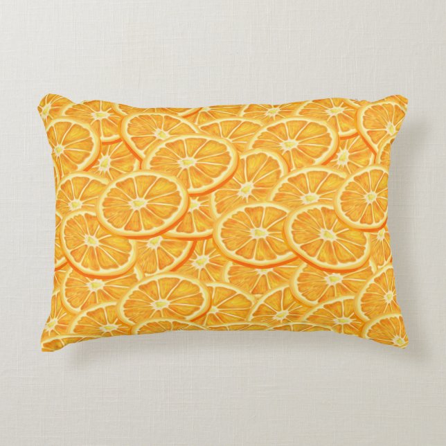 Watercolor Orange Slices Accent Pillow (Front)