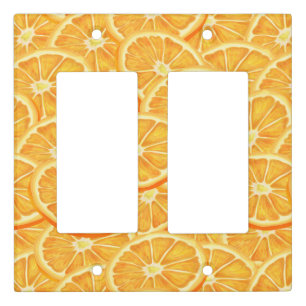 Watercolor Orange Slices Light Switch Cover