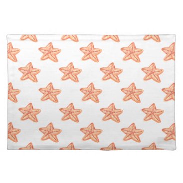 watercolor orange starfish beach design cloth placemat