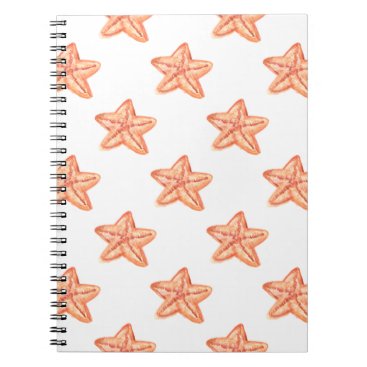 watercolor orange starfish beach design notebook