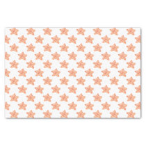 watercolor orange starfish beach design tissue paper