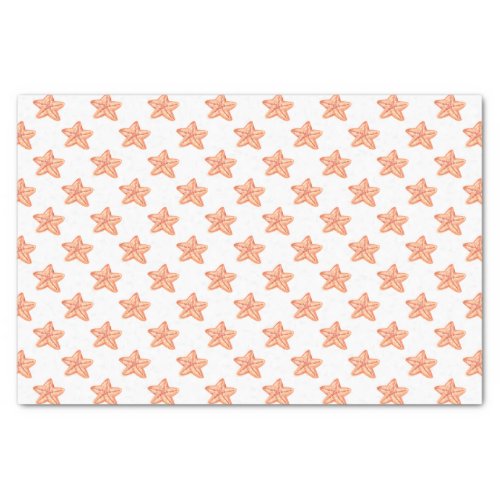watercolor orange starfish beach design tissue paper
