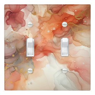 Watercolor Orange Swirls Light Switch Cover