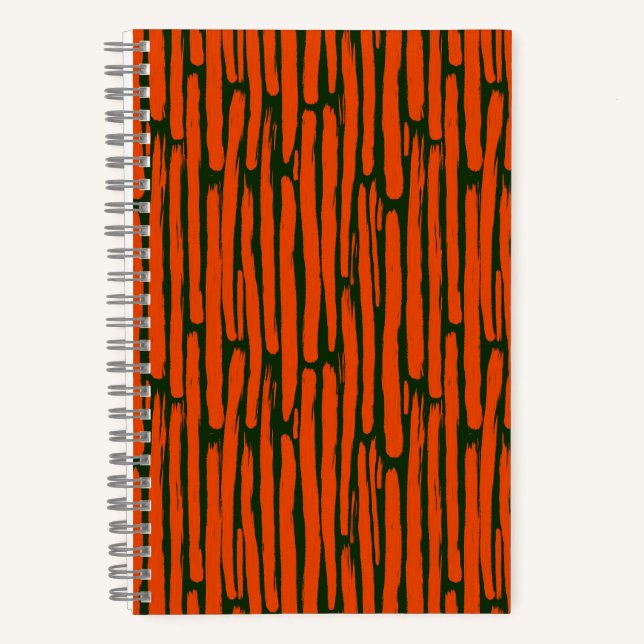 Watercolor orange vertical lines notebook (Front)