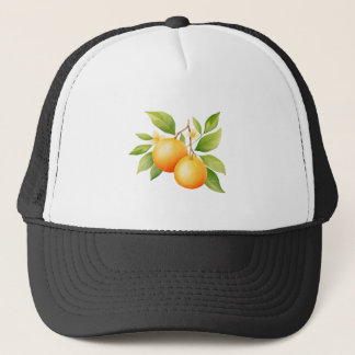 Watercolor Orange With Flower Trucker Hat