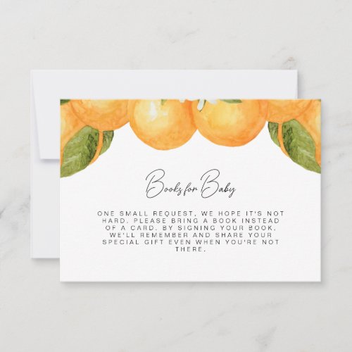 Watercolor Oranges Books for Baby  Thank You Card