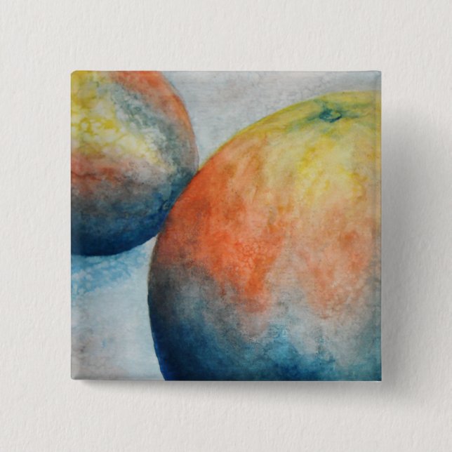 watercolor oranges button (Front)