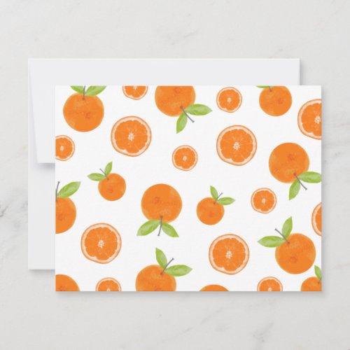 Watercolor Oranges Citrus Fruit Note Card