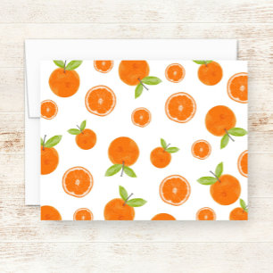 Watercolor Oranges Citrus Fruit Note Card