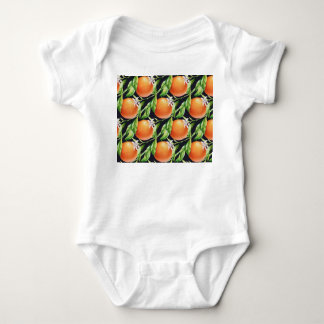 Watercolor Oranges: Citrus Seamless Pattern Baby Bodysuit