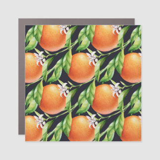 Watercolor Oranges: Citrus Seamless Pattern Car Magnet