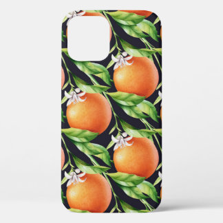Watercolor Oranges: Citrus Seamless Pattern iPhone 12 Case