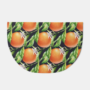 Watercolor Oranges: Citrus Seamless Pattern Doormat