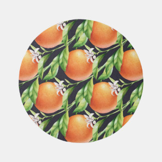 Watercolor Oranges: Citrus Seamless Pattern Rug