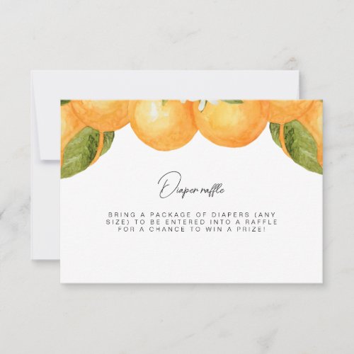 Watercolor Oranges Diaper raffle tag Thank You Card