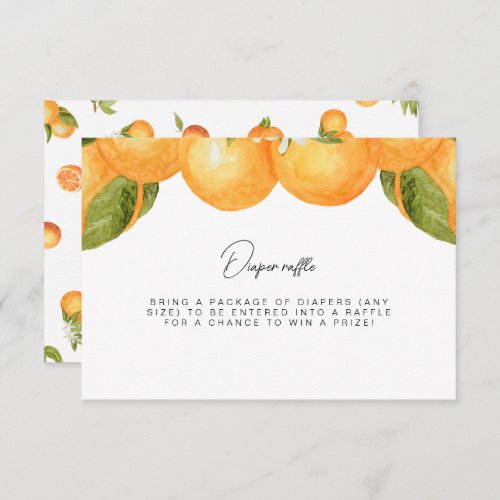 Watercolor Oranges Diaper raffle tag Thank You Card