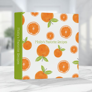 Watercolor Oranges Fruit Favorite Recipes Cookbook 3 Ring Binder