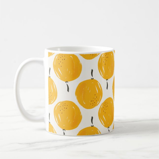 Watercolor oranges fruit hand painted illustration coffee mug (Left)