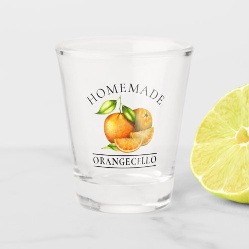 Watercolor Oranges Homemade Orangecello Shot Glass