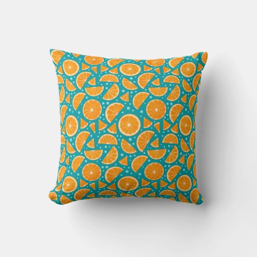 Watercolor Oranges Modern Blue