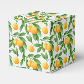 Watercolor oranges or tangerines pattern favor boxes