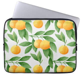 Watercolor oranges or tangerines pattern laptop sleeve