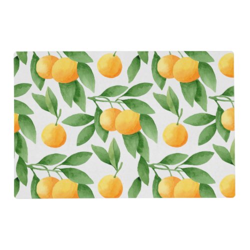 Watercolor oranges or tangerines pattern placemat