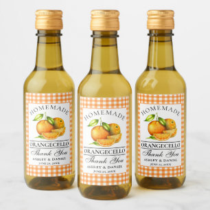 Watercolor Oranges Orangecello Wedding Thanks Mini Wine Label