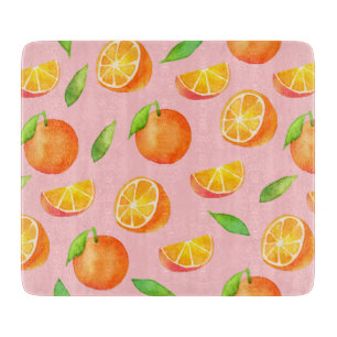 Watercolor Oranges Pattern Cutting Board